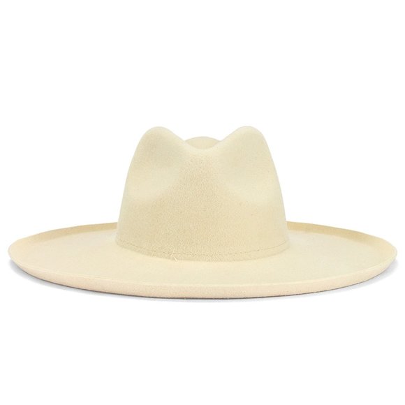 NEW Lack of Color Melodic Fedora in Ivory Cream White Wool Wide Brim Hat Small main image 6